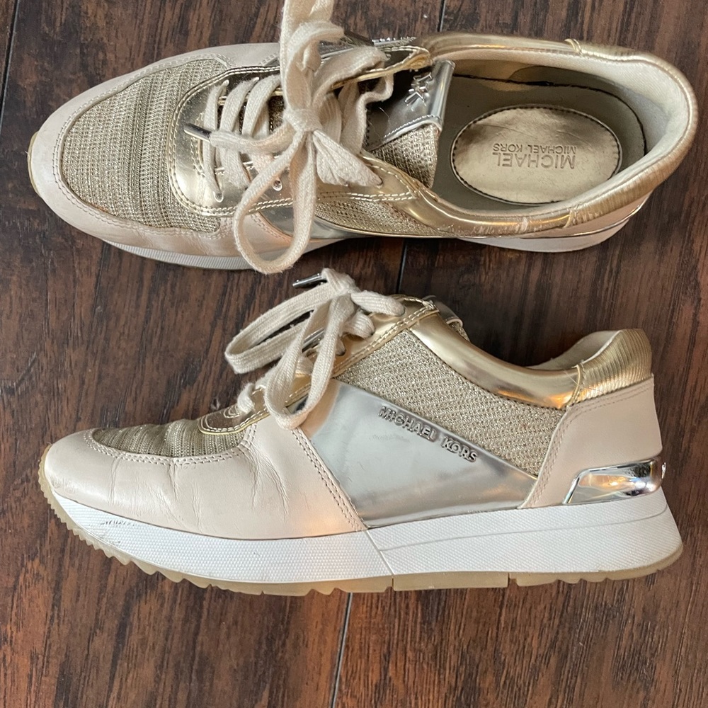 Michael kors sneakers gold and beige